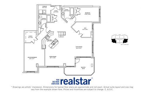 The Cliffs at Dellridge 2-bedroom, 2-baths layout variation G in Bedford, NS